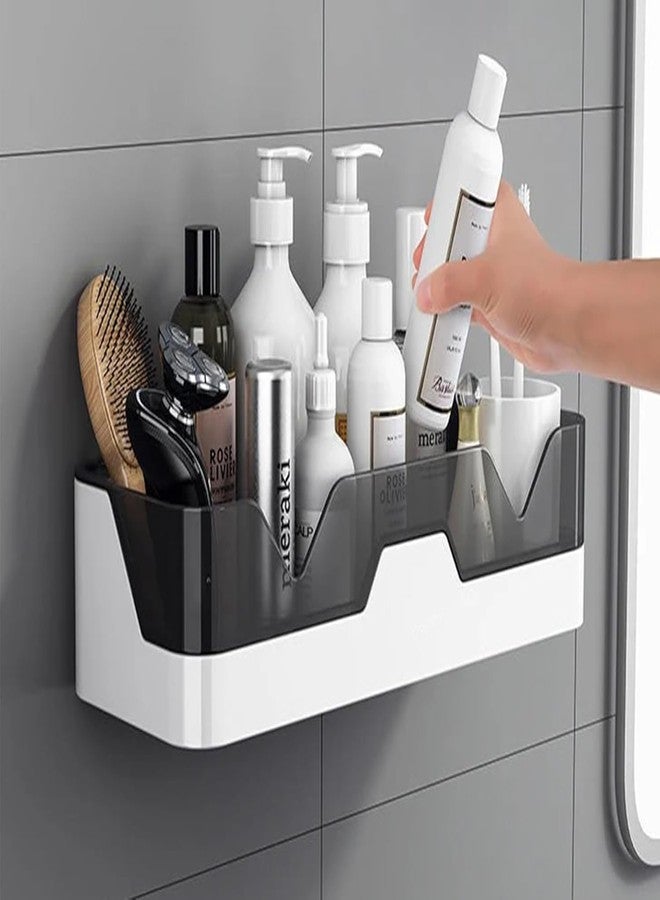 Leawall Self-Adhesive Plastic Bathroom Rack - Wall Mounted Shelf Organizer for Bathroom & Kitchen - Durable Storage Rack for Bathroom Accessories, Home Organization & Hardware - Image 1